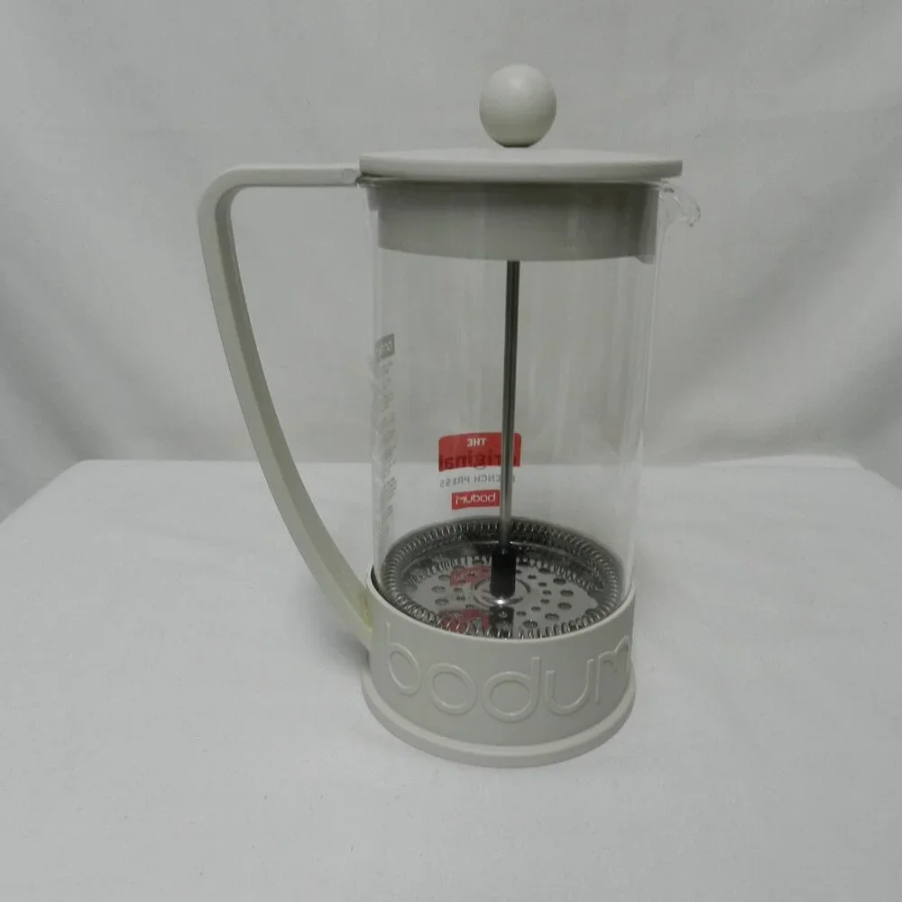 Bodum Brazil Classic Glass Coffee Press 3 cups 24 ounces  Off White Cream NEW